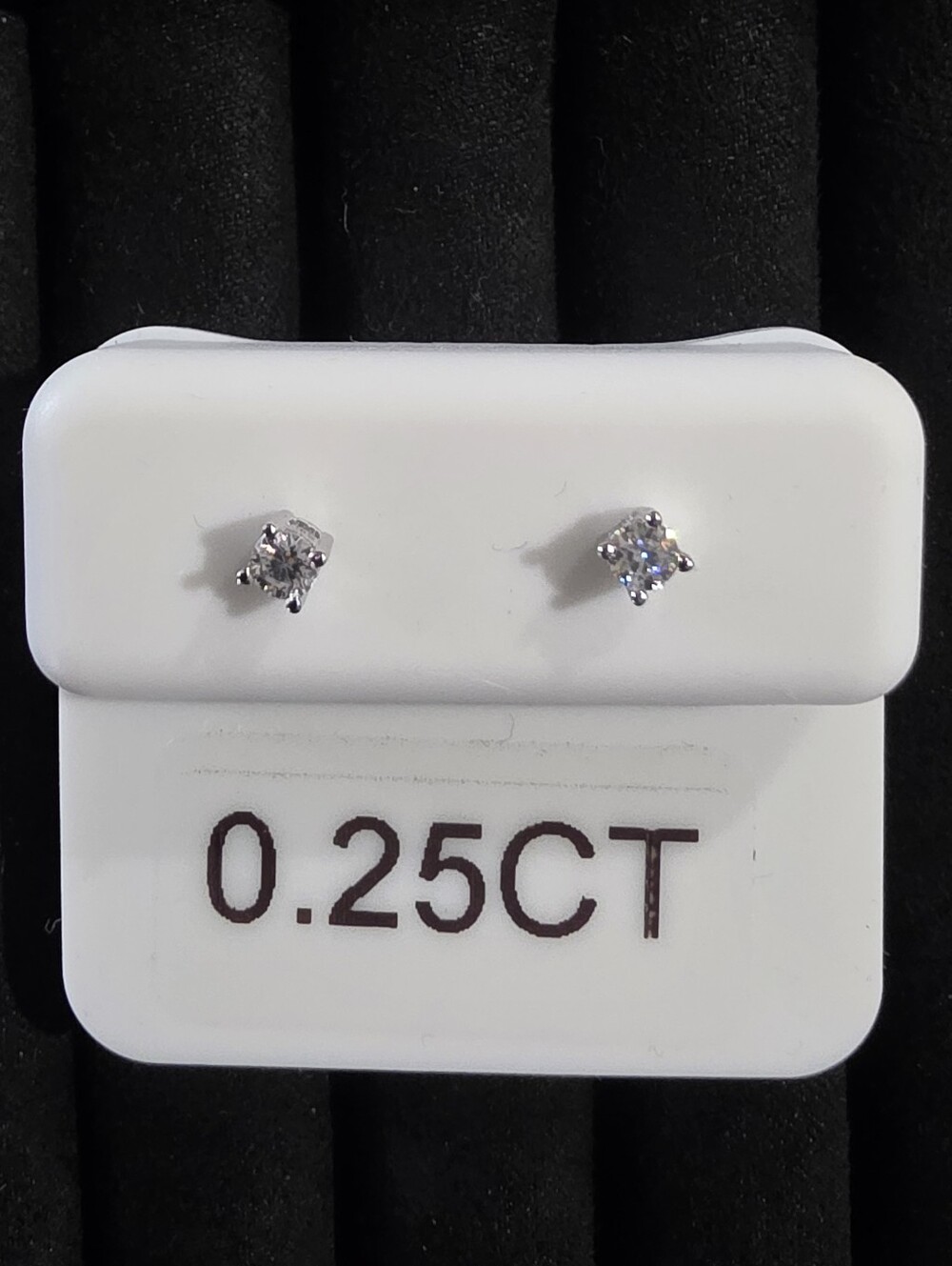0.25CT MOISSANITE Solitaire Stud Earrings - Elegant Silver Tone